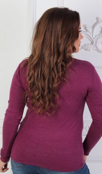 Женский теплый кашемировый гольф-водолазка Ri284 цвет марсала, размер 48/52 | Зображення 1