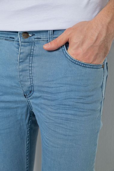 Джинсы мужские однотонные  -уценка, цвет голубой, 247R1242-1-U-44 | Зображення 4