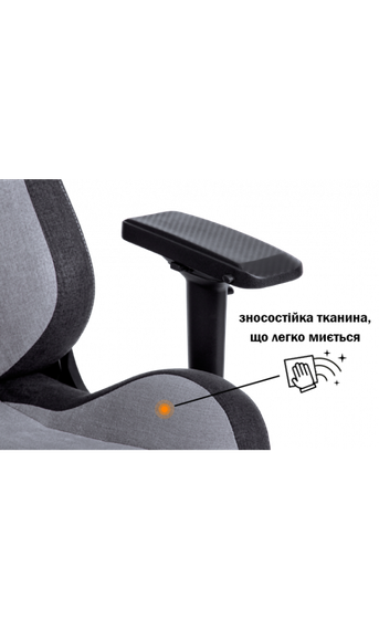Кресло геймерское GT RACER X-8005 Light GrayBlack Suede | Зображення 6