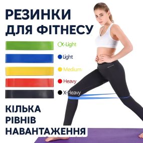 УЦЕНКА! Набор фитнес-резинок, петли, силовые упражнения и растяжка (Плохая упаковка 3390)