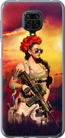 Чехол на Xiaomi Redmi Note 9 Pro Украинка с оружием "5316u-1911-17620"