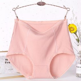 Трусики хлопковые с высокой посадкой персик 4XL
