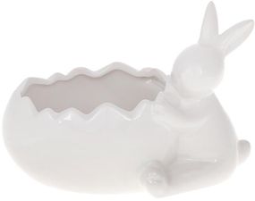 Вазон інтерєрний Кролик біля яйця White 19х12х13см ceramic