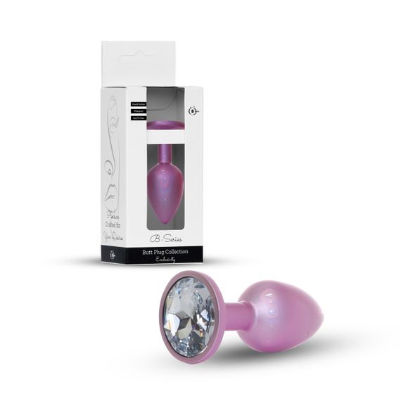 Анальна пробка B-Series Plug Jewellery Pearl Pink PLUG, металева, рожева, S Sex Aura