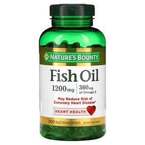 Жирные кислоты Nature's Bounty Рыбий жир, 1200 мг, Fish Oil, 200 гелевых капсул (NRT-13102)