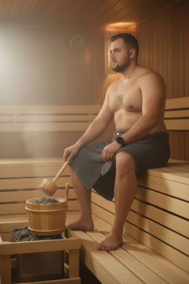 Кілт банний чоловічий махровий короткий сірий р. 42-54 в сауну баню, спідниця рушник батал | Зображення 7