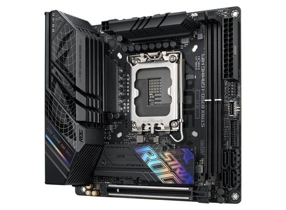 Материнcька плата ASUS  ROG STRIX B760-I GAMING WIFI s1700 B760 2xDDR5 M.2 HDMI DP Wi-Fi BT mITX (90MB1D90-M1EAY0) | Зображення 2