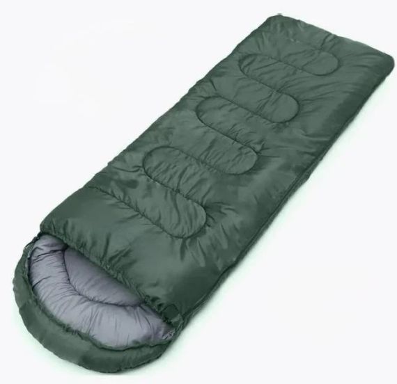 Спальний мішок Зелений 220x70см 1.3 kg Sleeping Bag, спальник-ковдра з капюшоном