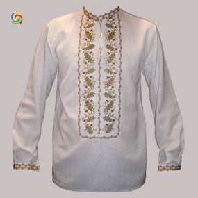 Рубашка Украинская вышиванка 494 цвет белый размер 4XL