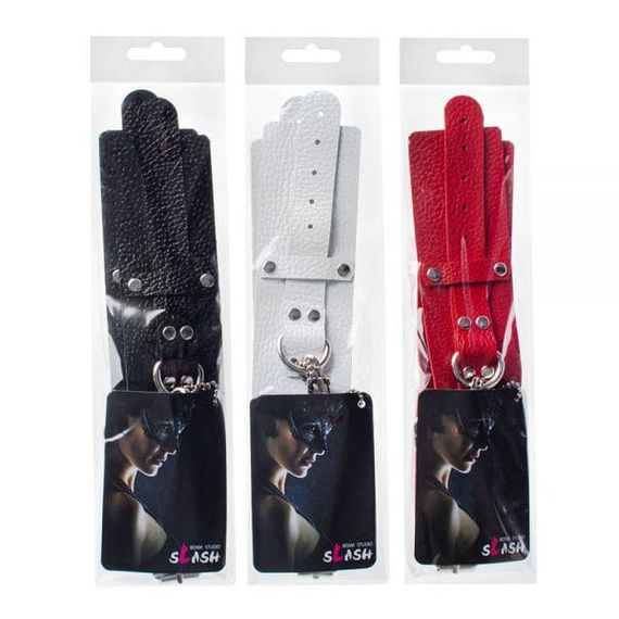 Наручники sLash Leather Dominant Hand Cuffs Красные One Size | Зображення 3