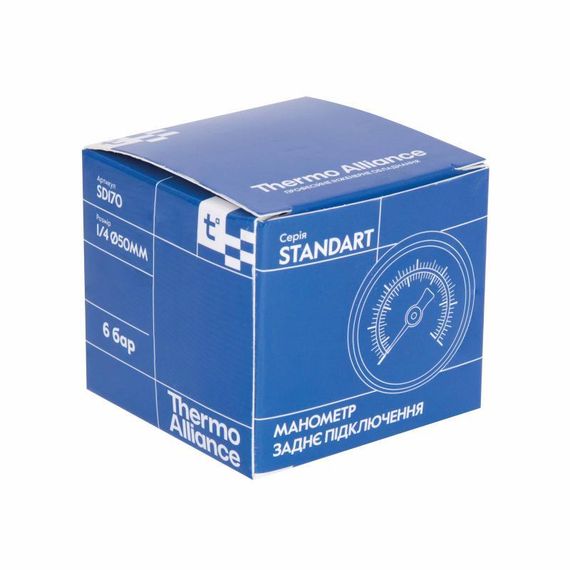 Манометр Thermo Alliance Standart 6 барів 1/4", заднє під'єднання SD1716B | Зображення 6