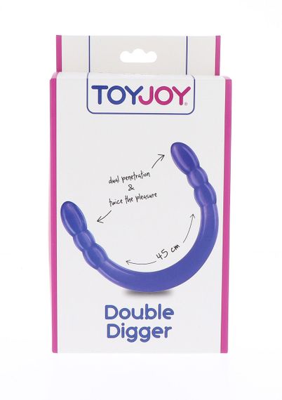 Фалоімітатор подвійний, нереалістичний TOY JOY фіолетовий, 45 х 3 см Sex Aura | Зображення 1
