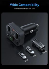 FM модулятор Baseus S-09 Lite Bluetooth FM Launcher 2USB + Type-C