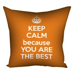 Подушка габардинова з принтом Keep calm because best 50x50 см (5P_15L016)