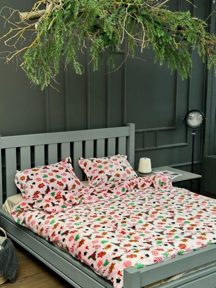 Постільна білизна полуторна Dushka Home Сатин Плюш 21460 160х215 см
