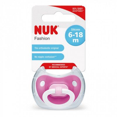 Пустышка Nuk Fashion 6-18 мес розовая (3952354) | Зображення 1