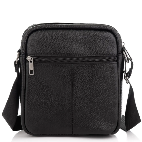 Сумка чоловіча через плече шкіряна чорна Tiding Bag IT-73302 | Зображення 6