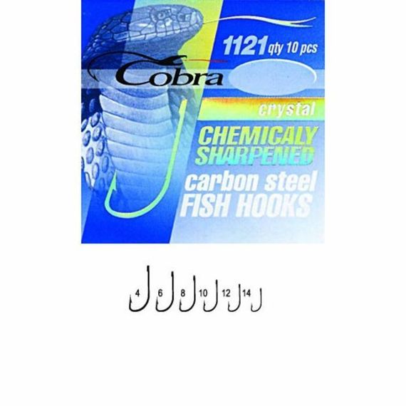 Крючки рыболовные Cobra Кобра CRYSTAL серазмер 1121NSB разм.004 10 шт в упаковке