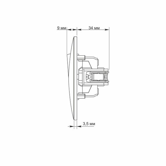 Вимикач двоклавішний прохідний білий TITANUM STANDARD | Зображення 4