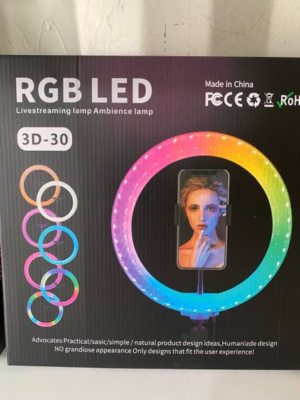 Кольцевая лампа 3D-30 см RGB (прозрачная) Прозрачный корпус