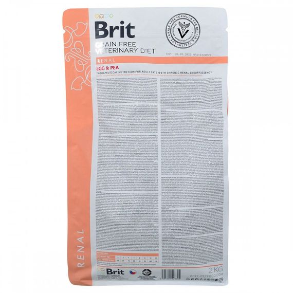 Корм сухий Brit Grain Free VetDiet Cat Renal для котів з захворюванням нирок з яйцем та горохом 2 кг | Зображення 4