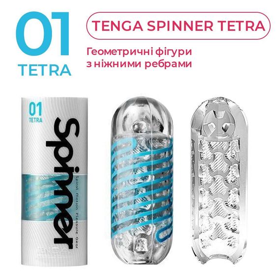 Мастурбатор Tenga Spinner 01 Tetra: Динамічне обертання та інтенсивна текстура з тетраедрів | Зображення 4