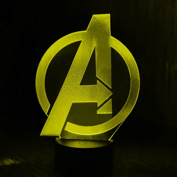 Акриловий світильник-нічник Мстители жовтий tty-n001706