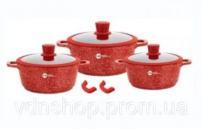 Набор кастрюль с антипригарным покрытием HK-325 8предметов