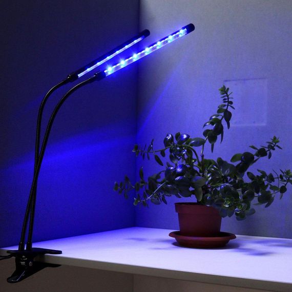 Фітолампа для рослин на 2 гілки від USB, з таймером, 20 Вт, L2 / Настільна LED лампа з регулюванням яскравості / Гнучкий | Зображення 1