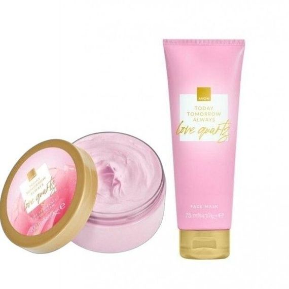 Подарунковий набір Avon TTA Love Quartz — крем для тіла 200 мл + маска для обличчя 75 мл | SPA-догляд та ніжний аромат