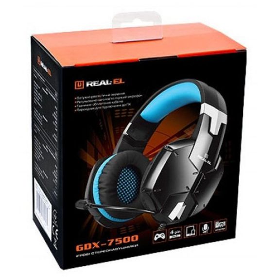 Навушники REAL-EL GDX-7500 black-blue | Зображення 8