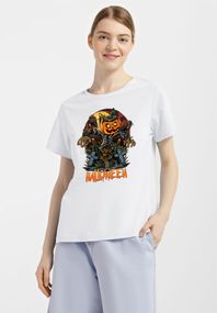 Футболка жіноча біла з принтом "Пугало", 2XL