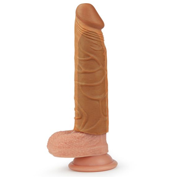 Насадка на член - Pleasure X-Tender Penis Sleeve Add 1" Brown sexstyle | Зображення 7