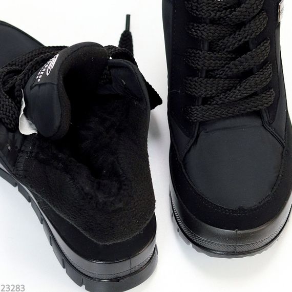 Легкі зручні теплі чорні черевики на кожен день | Зображення 9