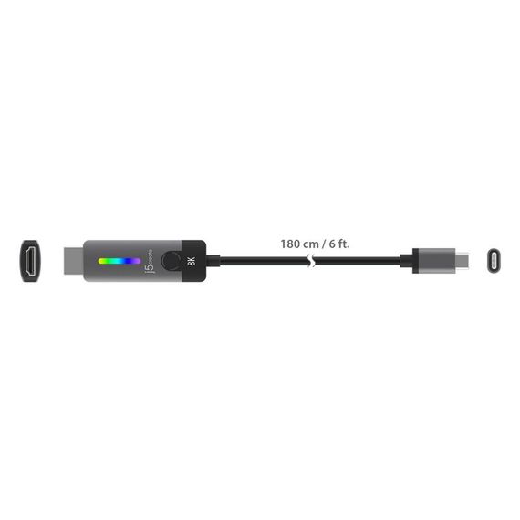 Кабель J5create JCC157-N, USB-C на HDMI, 1.8м | Зображення 2