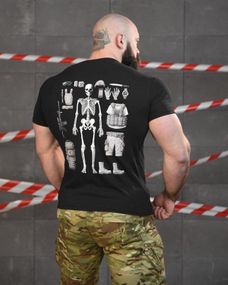Тактична ХЛОПКОВА футболка NECRONIMICON скелет black НП5204