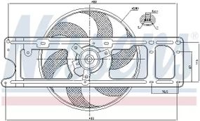 Вентилятор охолодження двигуна NISSAN KUBISTAR, RENAULT THALIA, NISSENS (85253)