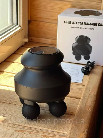 Мінімасажер для глибоких тканин / Електричний ручний масажер з 4 головками для м'язів спини, шиї, голови | Зображення 2