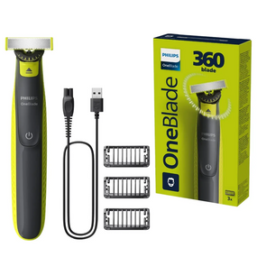 Триммер Philips OneBlade 360 ​​QP2724/23 для бороды и усов подвижное лезвие 360 Blade 3 насадки Черный