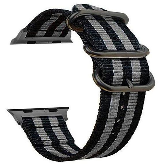 Нейлоновий ремінець Primolux Traveller для Apple Watch 38mm / 40mm / 41mm - Black&Grey | Зображення 2