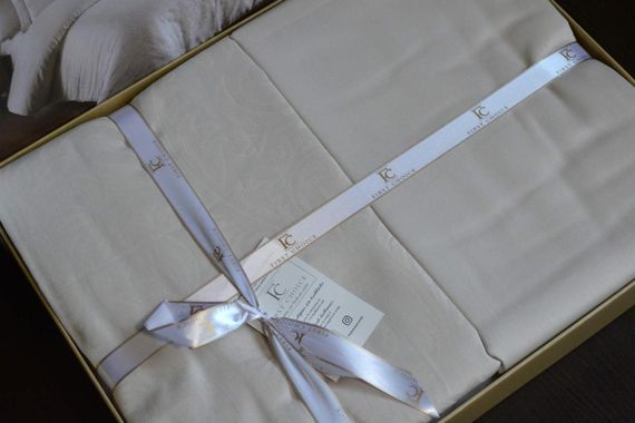 Постельное белье First Choice Jacquard Satin 200х220 Tecna Champagne | Зображення 4