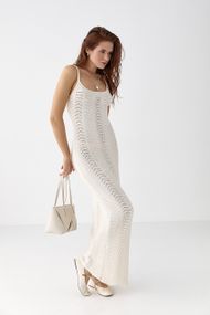 Ажурна літня в'язана сукня - молочний цвет, ONE SIZE (є розміри)