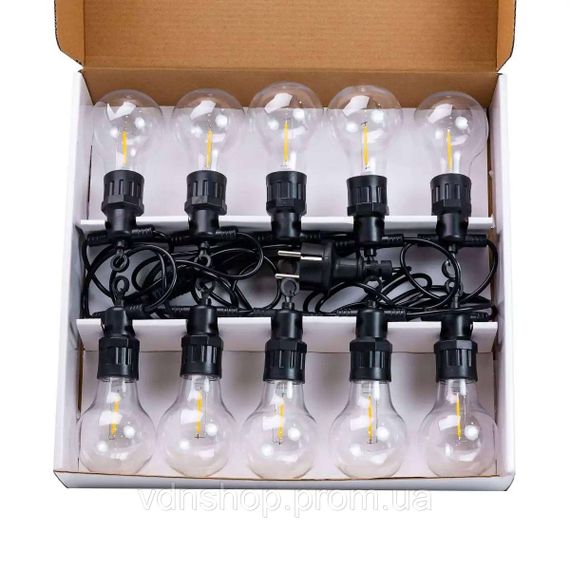 Ретро гирлянда уличная 10 LED лампочек 5 метров желтая A60Y | Зображення 9