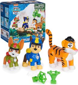 Набір із 3 фігурок Щенячий патруль Гонщик, Трекер, Тигр Оригінал Paw Patrol Jungle Pups Chase, Tracker, Tiger