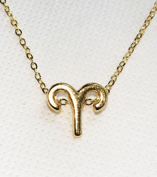 Колье Primo с подвеской знак зодиака Aries (Овен) - Gold | Зображення 1