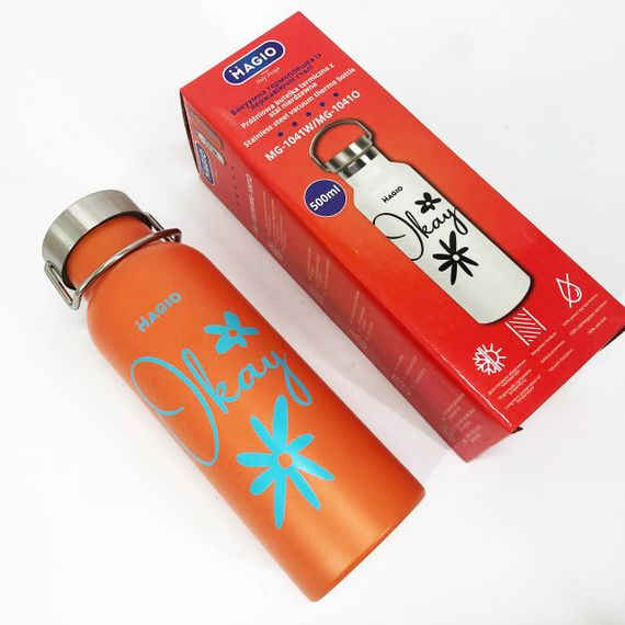 Термопляшка Magio MG-1041O 500 мл, Термос для питної води, Гарний якісний термос | Зображення 7