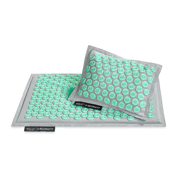 Килимок акупунктурний 4FIZJO Eco Mat Аплікатор Кузнєцова з подушкою 68 x 42 см Grey/Mint 4FJ0230 (P-5907739312181) | Зображення 2