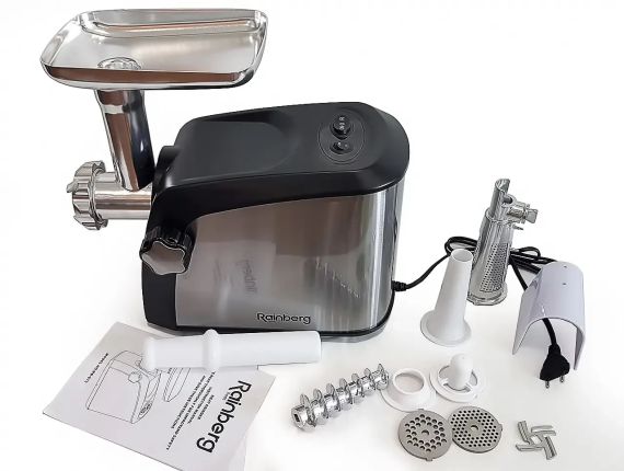 М'ясорубка Rainberg RB-673 3800W електрична з реверсом + соковитискач | Зображення 1