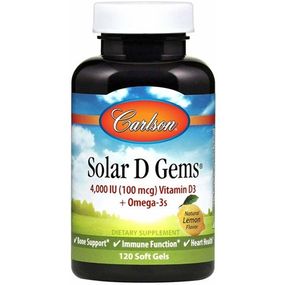 Витамин D Carlson Labs Solar D Gems 4000 IU 120 Soft Gels