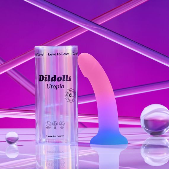 Дилдо з кольоровим градієнтом Love To Love DILDOLLS - UTOPIA XL ультрам'який | Зображення 5
